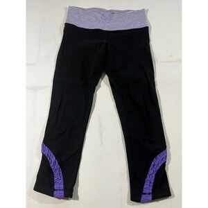 Lululemon Pace Rival Ruffle Crop Leggings Size 6 Heathered Waistband Capri